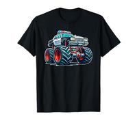 Big Wheels Police Car Vehicle Kids Boys Monster Truck Camiseta