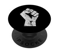 Big White Fist Salute of Unity Solidarity Resistance PopSockets PopGrip Adhesivo
