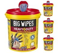 Big Wipes Heavy Duty Pro+ HandWipesx960 - Caja de 4 cubos | Elimina pintura, aceite, espuma de poliuretano y adhesivos. Enriquecidas con aloe vera y vitamina E, toallitas comerciales de doble cara