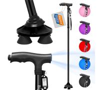 BigAlex Bastón plegable con luz LED, bastón ajustable y portátil, ligero, plegable con bolsa de transporte para hombres y mujeres BD4220 , short