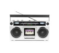 BigBen BTBLASTER - Boombox Retro 80's | Reproductor/Grabador de Casetes | Ajuste agudos y graves | Bluetooth 5.3, USB-MP3 y AUX-In | Radio FM, Antena Telescópica | Potencia 15W | Adaptador CA incluido