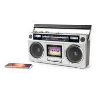 BigBen BTBLASTER - Boombox Retro 80's | Reproductor/Grabador de Casetes | Ajuste agudos y graves | Bluetooth 5.3, USB-MP3 y AUX-In | Radio FM, Antena Telescópica | Potencia 15W | Adaptador CA incluido