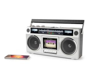 BigBen BTBLASTER - Boombox Retro 80's | Reproductor/Grabador de Casetes | Ajuste agudos y graves | Bluetooth 5.3, USB-MP3 y AUX-In | Radio FM, Antena Telescópica | Potencia 15W | Adaptador CA incluido
