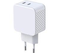 Bigben - Cargador de 2 USB C, 45 W, Power Delivery GaN, color blanco