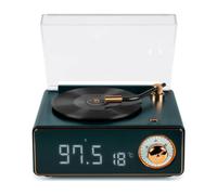 BigBen EPOK Retro Altavoz Bluetooth y Reloj Despertador, Verde