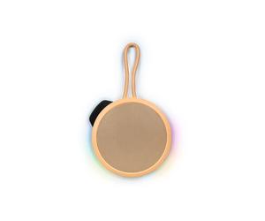 BIGBEN Fiesta - Altavoz Bluetooth redondo con correa y efectos de luz - 15W - Naranja Pastel
