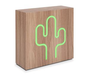 BigBen Interactive ColorLight - Altavoz neón LED con cargador de inducción y Bluetooth, cactus