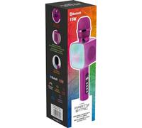 Bigben Micrófono Karaoke con efectos luminosos y modificador de voz - Rosa