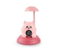BigBen SLKIDSCAT - Despertador Infantil Educativo con luz guía quitamiedos Intensidad Regulable, Temporizador, 6 melodías, Rosa