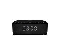Bigben Sound RR140INBT - Radio despertador (Bluetooth, 230 V, AUX-IN 3.5 mm, base de carga inalámbrica para el móvil, altavoz inalámbrico) negro