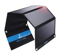 BigBlue 28W Cargador Panel Solar (5V/4,8A Total Máximo) IP44 Impermeable Placa Solar Plegable con 2 USB-C y 1 USB-A Puertos para Móviles, Tablets, GoPro y Otros Dispositivos Digitales