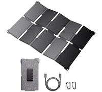 BigBlue Cargador Solar Portátil 35W con Carga Rápida USB-A y PD 25W USB-C para Acampada y Senderismo, 0,7 kg, Impermeable IP68, Cargador Solar Plegable para iPhone/Android, iPad, Powerbank