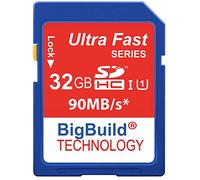 BigBuild Technology - Tarjeta de memoria SDHC (32 GB, ultra rápida, 90 MB/s, clase 10, SDHC, para cámara Nikon COOLPIX A10)