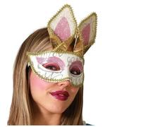 BigBuy Carnival Antifaz Conejo Dorado