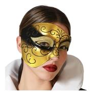 BigBuy Carnival Antifaz Veneciano Dorado