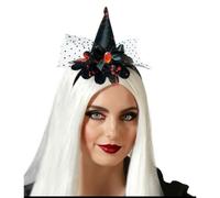BigBuy Carnival Diadema Bruja Negro