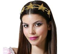 BigBuy Carnival Diadema Dorado Estrellas Fantasía
