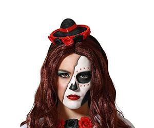 BigBuy Carnival Diadema Rojo/Negro Sombrero Mini Halloween