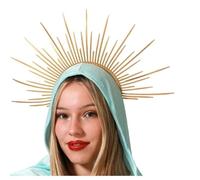 BigBuy Carnival Diadema Virgen Dorado