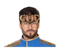 BigBuy Carnival Gafas Rey Corona Dorado