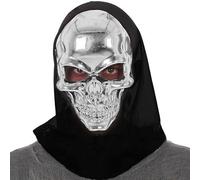 BigBuy Carnival Máscara Esqueleto Plateado