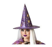 BigBuy Carnival Sombrero Bruja Halloween Morado