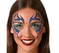 BigBuy Carnival Tatuajes Temporales Azul Mariposa