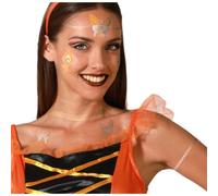 BigBuy Carnival Tatuajes Temporales Dorado Plateado Mariposa