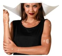 BigBuy Carnival Tatuajes Temporales Monja Dorado Plateado