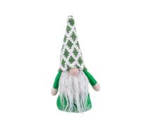 BigBuy Christmas Adorno Navideño Blanco Verde Arena Tejido Papá Noel 21 cm