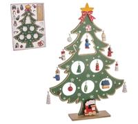 BigBuy Christmas Adorno Navideño Multicolor Madera MDF Árbol de Navidad 26 cm