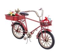 BigBuy Christmas Adorno Navideño Rojo Multicolor Metal Bicicleta 16 x 6,5 x 9,5 cm