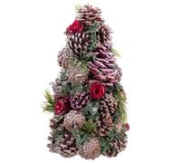 BigBuy Christmas Adorno Navideño Rojo Multicolor Plástico Foam Piñas Árbol de Navidad 18 x 18 x 30 cm S8803833 - EAN: 8445147208346
