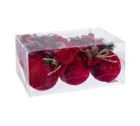 BigBuy Christmas Bolas de Navidad Multicolor Burdeos Pana Foam 6 x 6 x 6 cm (6 Unidades)