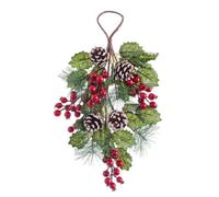 BigBuy Christmas Colgador para Puertas Navidad Rojo Verde Natural Plástico 43 cm