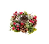 BigBuy Christmas Portavelas Navideño Rojo Multicolor Plástico Foam 16 x 16 x 7 cm S8803788 - EAN: 8445147208414