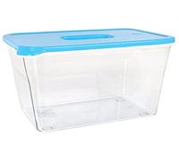 BigBuy Cooking S2205860 Fiambrera Rectangular Alta, Blanco/Azul, 0.65 l