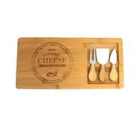 Bigbuy Cooking V0200769 Tabla de Bambu con Cuchillos para Quesos TakeTokio 4 piezas