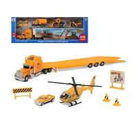 BigBuy Fun Playset Super Container Construction Camión Portavehículos 39 x 14 cm