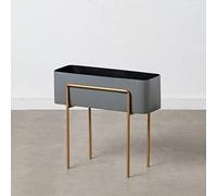 BigBuy Garden Macetero 55 x 24 x 51 cm Gris Dorado Metal