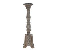 BigBuy Home Candelabro Blanco Natural Hierro Madera de Mango 18 x 18 x 53,3 cm