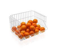 BigBuy Home Cesta Cromado (27 x 22 x 34 cm) Blanco