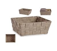 BigBuy Home Cesta de Tela Trenzada Beige, 18 x 8 x 21 centímetros (Referencia: S3609402)