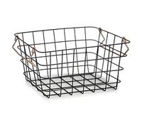BigBuy Home Cesta de Varilla Negro Acero Cobre (22,5 x 14 x 31,5 cm) (12 Unidades)