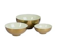 BigBuy Home Cuenco 30 x 30 x 14 cm Dorado Verde Hierro (3 Unidades)