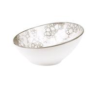 BigBuy Home Cuenco Porcelana Blanco/Marrón (35 cl) (ø 16 x 7 cm)