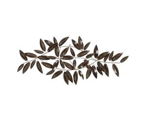 BigBuy Home Decoración de Pared Marrón Dorado Hierro Hojas 120,7 x 7 x 52,1 cm