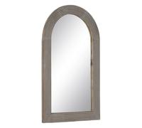 BigBuy Home Espejo de Pared Blanco Natural Cristal Madera de Mango Madera MDF Vertical 64,8 x 3,8 x 108 cm