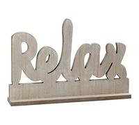 BigBuy Home Letrero de Madera Relax, Gris, Large