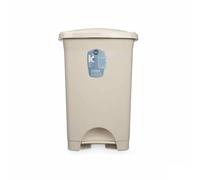 BigBuy Home Papelera con Pedal Beige Plástico 50 L (3 Unidades)